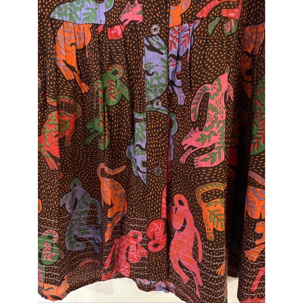 Women’s Mini Dress with Multicolor Animal Print - Brown Base - Picture 2 of 9